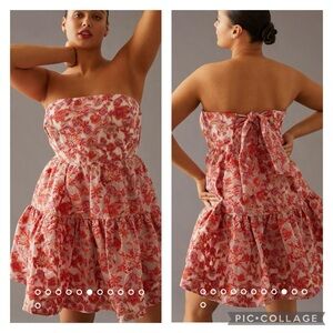 Maeve by Anthropologie jacquard mini dress in pink combo NWT size 2X